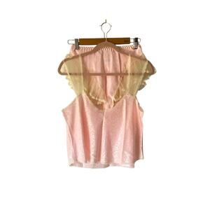 Vintage Keyloun Pink Ruffle Lace Set Tap Shorts and Top matching set